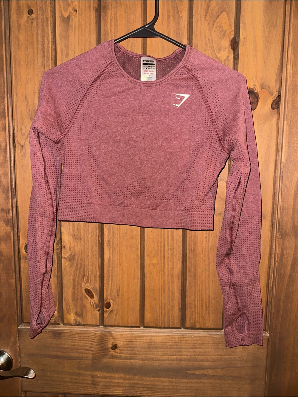 Gymshark Mauve Cropped Long Sleeve Seamless Top